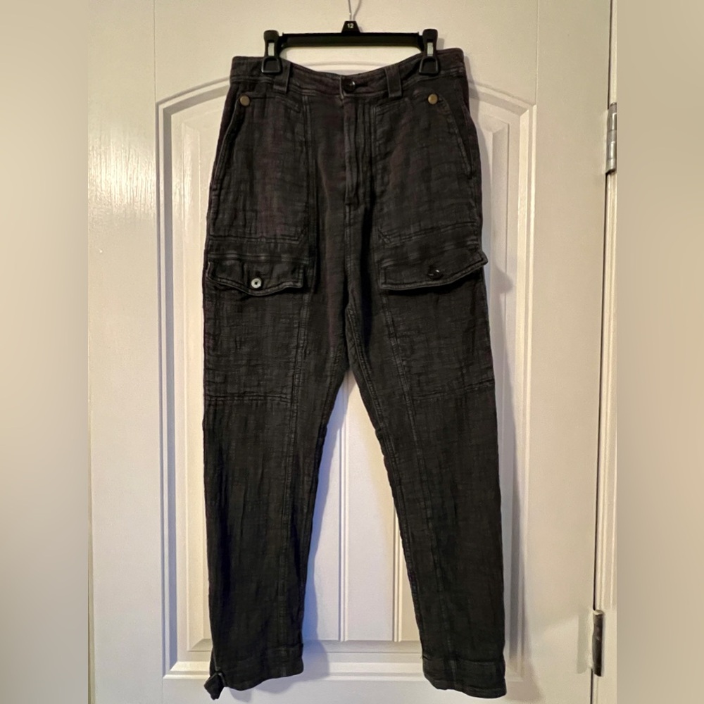 Anthropologie Guaze Cropped High Waist Cargo Pants Sz 0